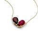 5 - Zemi 1.85 ctw Pear Shape Red Garnet and Lab Grown Ruby (7x5 mm) Toi Et Moi Pendant Necklace 