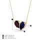 4 - Zemi 1.80 ctw Pear Shape Red Garnet and Lab Grown Blue Sapphire (7x5 mm) Toi Et Moi Pendant Necklace 
