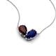 5 - Zemi 1.80 ctw Pear Shape Red Garnet and Lab Grown Blue Sapphire (7x5 mm) Toi Et Moi Pendant Necklace 