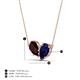 4 - Zemi 1.80 ctw Pear Shape Red Garnet and Lab Grown Blue Sapphire (7x5 mm) Toi Et Moi Pendant Necklace 