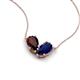 5 - Zemi 1.80 ctw Pear Shape Red Garnet and Lab Grown Blue Sapphire (7x5 mm) Toi Et Moi Pendant Necklace 