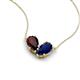 5 - Zemi 1.80 ctw Pear Shape Red Garnet and Lab Grown Blue Sapphire (7x5 mm) Toi Et Moi Pendant Necklace 