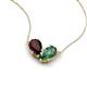 5 - Zemi 1.76 ctw Pear Shape Red Garnet and Created Alexandrite (7x5 mm) Toi Et Moi Pendant Necklace 