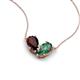 5 - Zemi 1.76 ctw Pear Shape Red Garnet and Created Alexandrite (7x5 mm) Toi Et Moi Pendant Necklace 