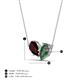 4 - Zemi 1.76 ctw Pear Shape Red Garnet and Created Alexandrite (7x5 mm) Toi Et Moi Pendant Necklace 
