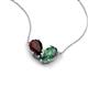 5 - Zemi 1.76 ctw Pear Shape Red Garnet and Created Alexandrite (7x5 mm) Toi Et Moi Pendant Necklace 