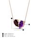 4 - Zemi 1.55 ctw Pear Shape Red Garnet and Amethyst (7x5 mm) Toi Et Moi Pendant Necklace 