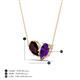 4 - Zemi 1.55 ctw Pear Shape Red Garnet and Amethyst (7x5 mm) Toi Et Moi Pendant Necklace 