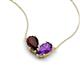 5 - Zemi 1.55 ctw Pear Shape Red Garnet and Amethyst (7x5 mm) Toi Et Moi Pendant Necklace 