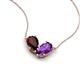 5 - Zemi 1.55 ctw Pear Shape Red Garnet and Amethyst (7x5 mm) Toi Et Moi Pendant Necklace 