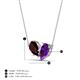 4 - Zemi 1.55 ctw Pear Shape Red Garnet and Amethyst (7x5 mm) Toi Et Moi Pendant Necklace 