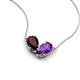 5 - Zemi 1.55 ctw Pear Shape Red Garnet and Amethyst (7x5 mm) Toi Et Moi Pendant Necklace 