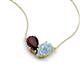5 - Zemi 1.50 ctw Pear Shape Red Garnet and Aquamarine (7x5 mm) Toi Et Moi Pendant Necklace 