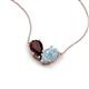 5 - Zemi 1.50 ctw Pear Shape Red Garnet and Aquamarine (7x5 mm) Toi Et Moi Pendant Necklace 