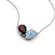 5 - Zemi 1.50 ctw Pear Shape Red Garnet and Aquamarine (7x5 mm) Toi Et Moi Pendant Necklace 