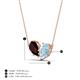 4 - Zemi 1.50 ctw Pear Shape Red Garnet and Aquamarine (7x5 mm) Toi Et Moi Pendant Necklace 