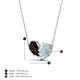 4 - Zemi 1.50 ctw Pear Shape Red Garnet and Aquamarine (7x5 mm) Toi Et Moi Pendant Necklace 