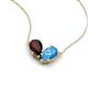 5 - Zemi 1.75 ctw Pear Shape Red Garnet and Blue Topaz (7x5 mm) Toi Et Moi Pendant Necklace 