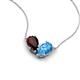 5 - Zemi 1.75 ctw Pear Shape Red Garnet and Blue Topaz (7x5 mm) Toi Et Moi Pendant Necklace 
