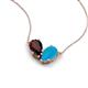 5 - Zemi 1.25 ctw Pear Shape Red Garnet and Turquoise (7x5 mm) Toi Et Moi Pendant Necklace 