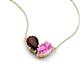 5 - Zemi 1.80 ctw Pear Shape Red Garnet and Lab Grown Pink Sapphire (7x5 mm) Toi Et Moi Pendant Necklace 