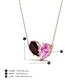 4 - Zemi 1.80 ctw Pear Shape Red Garnet and Lab Grown Pink Sapphire (7x5 mm) Toi Et Moi Pendant Necklace 