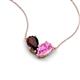 5 - Zemi 1.80 ctw Pear Shape Red Garnet and Lab Grown Pink Sapphire (7x5 mm) Toi Et Moi Pendant Necklace 