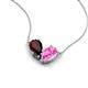 5 - Zemi 1.80 ctw Pear Shape Red Garnet and Lab Grown Pink Sapphire (7x5 mm) Toi Et Moi Pendant Necklace 