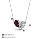 4 - Zemi 2.20 ctw Pear Shape Red Garnet and Lab Grown Diamond (7x5 mm) Toi Et Moi Pendant Necklace 