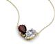5 - Zemi 2.20 ctw Pear Shape Red Garnet and Lab Grown Diamond (7x5 mm) Toi Et Moi Pendant Necklace 