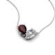 5 - Zemi 1.70 ctw Pear Shape Red Garnet and Natural Diamond (7x5 mm) Toi Et Moi Pendant Necklace 