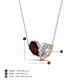 4 - Zemi 1.75 ctw Pear Shape Red Garnet and Moissanite (7x5 mm) Toi Et Moi Pendant Necklace 