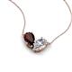 5 - Zemi 1.75 ctw Pear Shape Red Garnet and Moissanite (7x5 mm) Toi Et Moi Pendant Necklace 