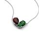 5 - Zemi 1.70 ctw Pear Shape Red Garnet and Lab Grown Emerald (7x5 mm) Toi Et Moi Pendant Necklace 