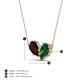 4 - Zemi 1.70 ctw Pear Shape Red Garnet and Lab Grown Emerald (7x5 mm) Toi Et Moi Pendant Necklace 