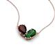 5 - Zemi 1.70 ctw Pear Shape Red Garnet and Lab Grown Emerald (7x5 mm) Toi Et Moi Pendant Necklace 