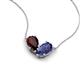 5 - Zemi 1.50 ctw Pear Shape Red Garnet and Iolite (7x5 mm) Toi Et Moi Pendant Necklace 