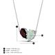 4 - Zemi 1.25 ctw Pear Shape Red Garnet and Opal (7x5 mm) Toi Et Moi Pendant Necklace 
