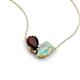 5 - Zemi 1.25 ctw Pear Shape Red Garnet and Opal (7x5 mm) Toi Et Moi Pendant Necklace 