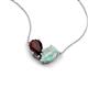 5 - Zemi 1.25 ctw Pear Shape Red Garnet and Opal (7x5 mm) Toi Et Moi Pendant Necklace 