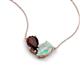5 - Zemi 1.25 ctw Pear Shape Red Garnet and Opal (7x5 mm) Toi Et Moi Pendant Necklace 