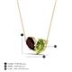 4 - Zemi 1.70 ctw Pear Shape Red Garnet and Peridot (7x5 mm) Toi Et Moi Pendant Necklace 