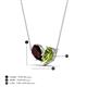 4 - Zemi 1.70 ctw Pear Shape Red Garnet and Peridot (7x5 mm) Toi Et Moi Pendant Necklace 