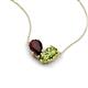 5 - Zemi 1.70 ctw Pear Shape Red Garnet and Peridot (7x5 mm) Toi Et Moi Pendant Necklace 