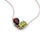 5 - Zemi 1.70 ctw Pear Shape Red Garnet and Peridot (7x5 mm) Toi Et Moi Pendant Necklace 