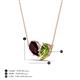 4 - Zemi 1.70 ctw Pear Shape Red Garnet and Peridot (7x5 mm) Toi Et Moi Pendant Necklace 