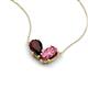 5 - Zemi 1.60 ctw Pear Shape Red Garnet and Pink Tourmaline (7x5 mm) Toi Et Moi Pendant Necklace 
