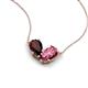 5 - Zemi 1.60 ctw Pear Shape Red Garnet and Pink Tourmaline (7x5 mm) Toi Et Moi Pendant Necklace 