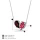 4 - Zemi 1.60 ctw Pear Shape Red Garnet and Pink Tourmaline (7x5 mm) Toi Et Moi Pendant Necklace 