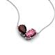 5 - Zemi 1.60 ctw Pear Shape Red Garnet and Pink Tourmaline (7x5 mm) Toi Et Moi Pendant Necklace 
